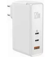 Сетевое зарядное устройство Baseus GaN Mini Quick Charger C+C+A 120W EU White (CCGAN-J02)