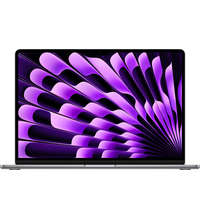 MacBook Air 15" (M3, 8C CPU/10C GPU, 2024), 8 ГБ, 256 ГБ SSD Space Gray (MRYM3), Общий объем твердотельных накопителей (SSD): 256 ГБ, Объем оперативной памяти: 8 ГБ, Цвет: Space Gray / Серый космос