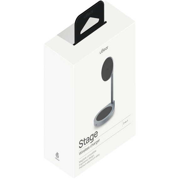 Беспроводное зарядное устройство uBear Stage 2in1 (WL06SG21-AD) Grey, Цвет: Grey / Серый, изображение 7