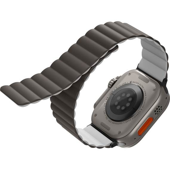 Ремешок для Apple Watch 49/46/45/44 mm Uniq Revix Reversible Magnetic Grey/White, изображение 3