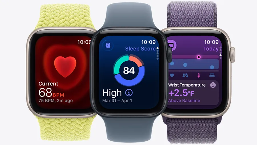 Датчики пульса и температуры на Apple Watch SE 3