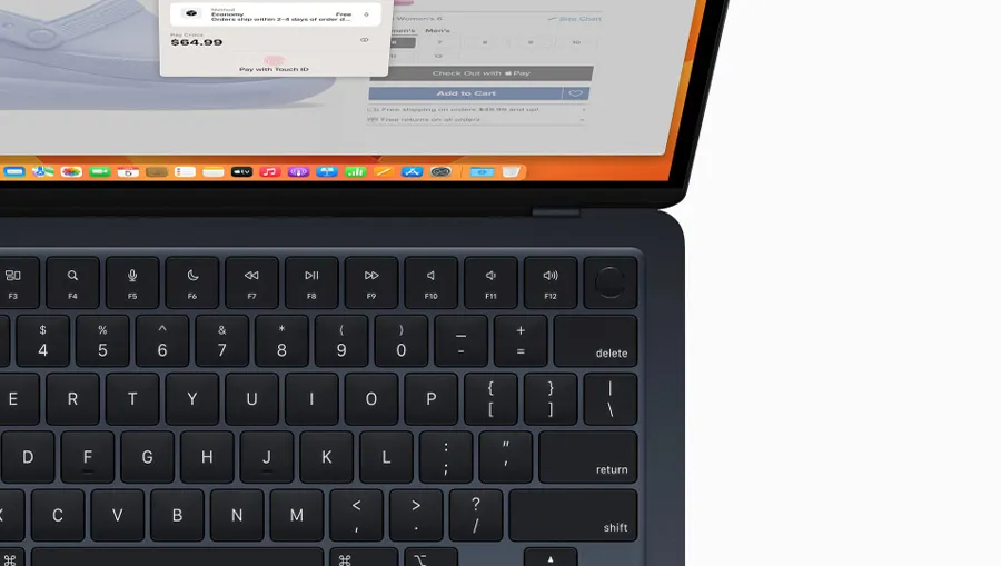 Клавиатура Magic Keyboard и сканер Touch ID на Apple MacBook Air M2