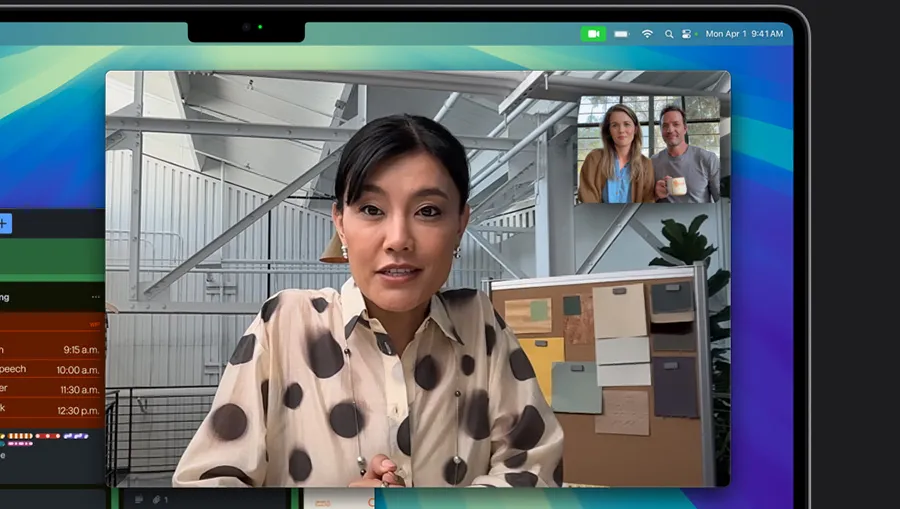 Камера 12 Мп Center Stage и студийные микрофоны на MacBook Pro
