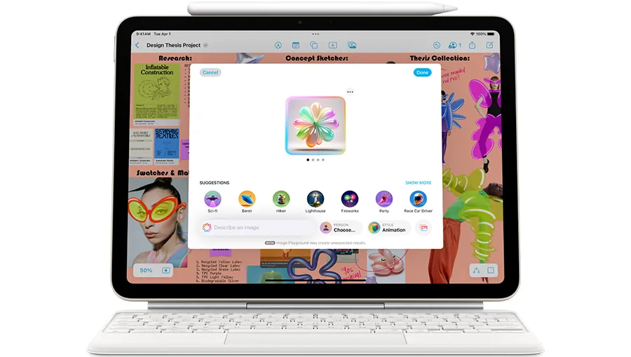 Альбомная фронтальная камера 12 Мп Center Stage на iPad Air 13 M3