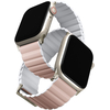 Ремешок для Apple Watch 49/45/44/42 mm Uniq Revix Premium Ed. Leather/Silicone Blush Pink/White, изображение 2