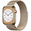 Apple Watch Series 8 41mm GPS+Cellular Gold Stainless Steel Case with Milanese Loop, Размер корпуса/ширина крепления: 41, Цвет: Gold / Золотой, Возможности подключения: GPS + Cellular