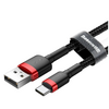 Кабель Baseus Cafule Cable USB For Type-C 2A 2M Red+Black, изображение 2