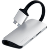USB-хаб Satechi Type-C Dual Multimedia Adapter для Macbook с двумя портами USB-C Silver, изображение 2