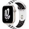 Apple Watch Series 8 Nike, 41мм, корпус из алюминия цвета "сияющая звезда", спортивный ремешок Nike черно-белого цвета, Экран: 41, Цвет: Starlight / Сияющая звезда, Возможности подключения: GPS