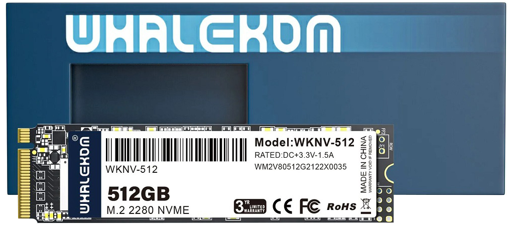 SSD накопитель Whalekom WKNV 512 ГБ (WKNV-512), изображение 3