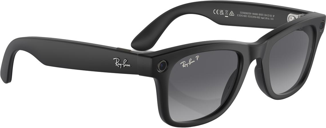 Смарт-очки Ray-Ban Meta Wayfarer Matte Black Polar Gradient Graphite (RW4006 601ST3 50-22), изображение 3
