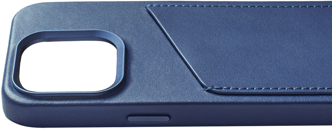 Чехол для iPhone 15 Pro Mujjo Full Leather Wallet Case Monaco Blue, Цвет: Blue / Синий, изображение 6