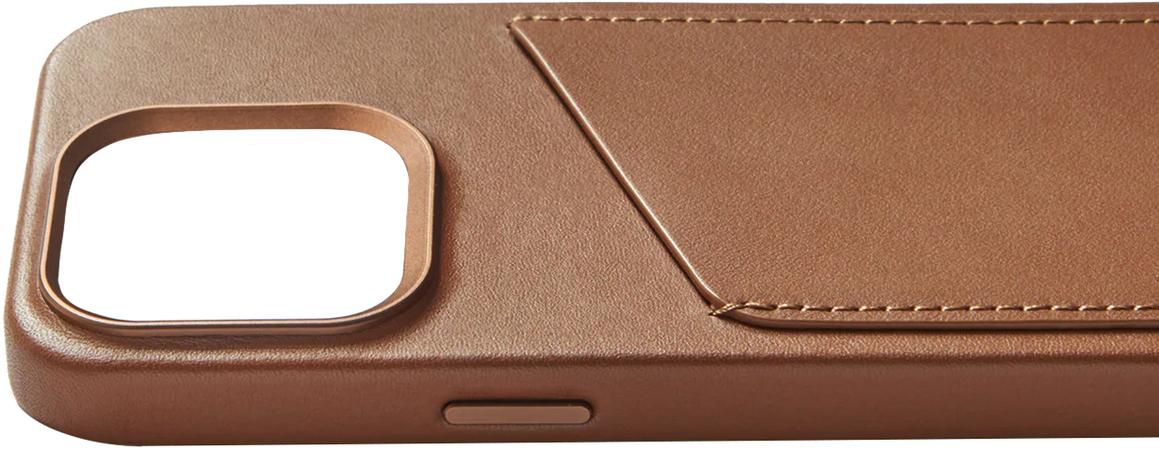 Чехол для iPhone 15 Pro Mujjo Full Leather Wallet Case Tan, Цвет: Brown / Коричневый, изображение 6