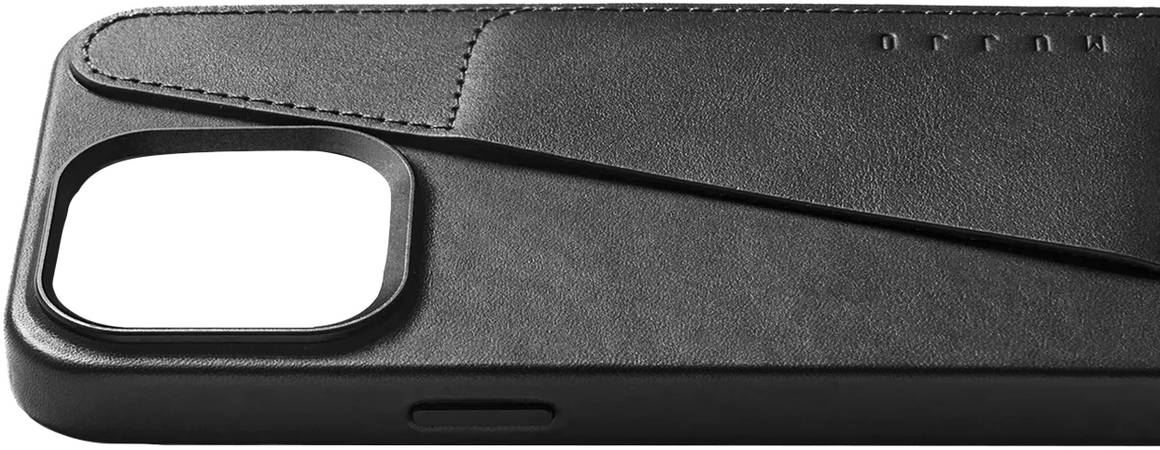 Чехол для iPhone 15 Pro Max Mujjo Full Leather Wallet Case Black, Цвет: Black / Черный, изображение 5