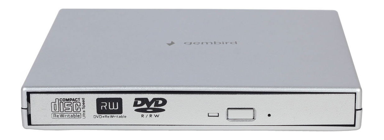 Привод внешний DVD-RW Gembird DVD-USB-02-SV Серебристый, Цвет: Silver / Серебристый