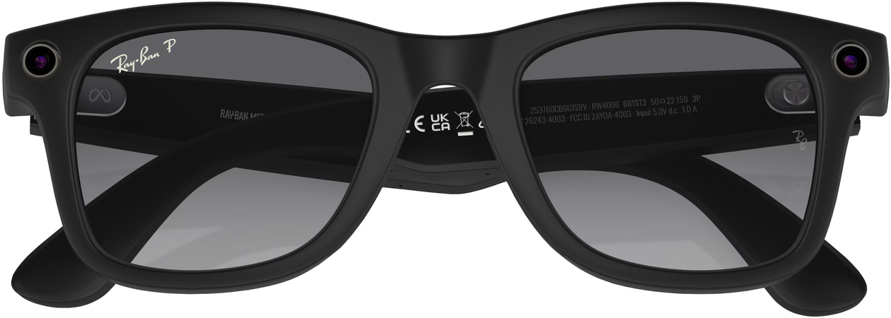 Смарт-очки Ray-Ban Meta Wayfarer Matte Black Polar Gradient Graphite (RW4006 601ST3 50-22), изображение 5