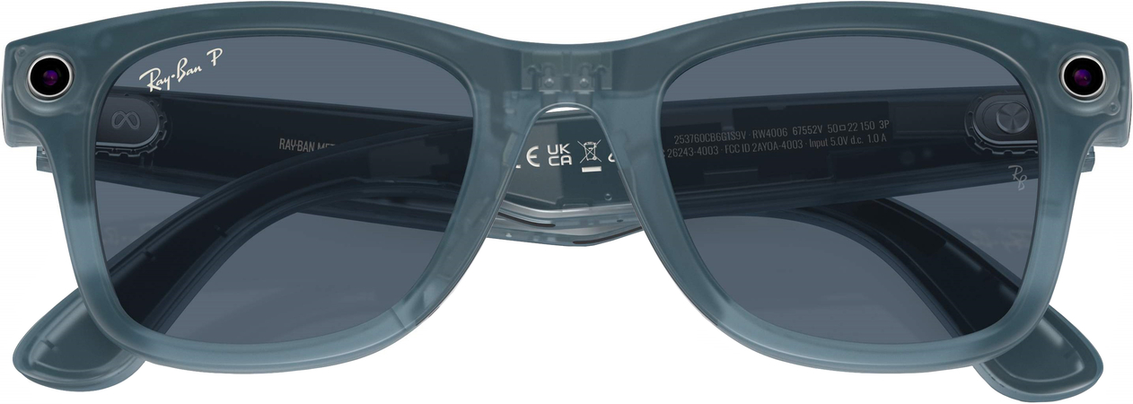 Смарт-очки Ray-Ban Meta Wayfarer Sunglases Matte Jeans Frame Dusty Blue Lenses (RW4006 67552V 50-22), изображение 5