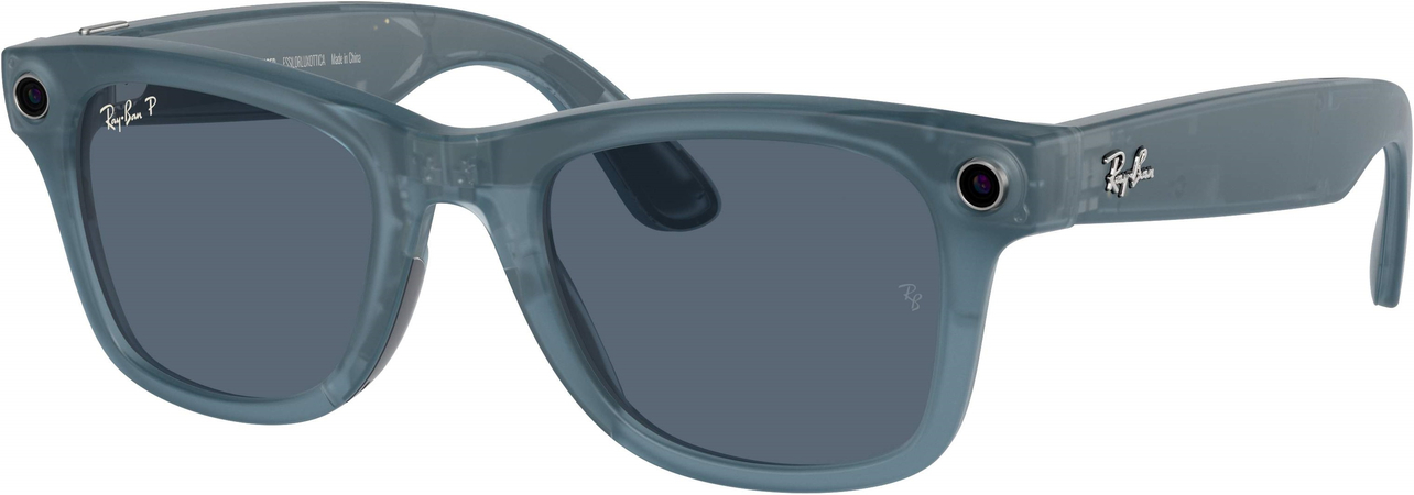 Смарт-очки Ray-Ban Meta Wayfarer Sunglases Matte Jeans Frame Dusty Blue Lenses (RW4006 67552V 50-22), изображение 2