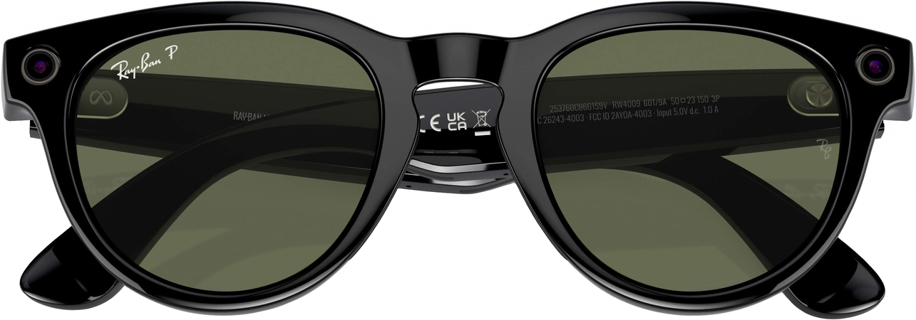 Смарт-очки Ray-Ban Meta Headliner Shiny Black Frame/Green Lenses (RW4009 601/9A 50-23), изображение 5