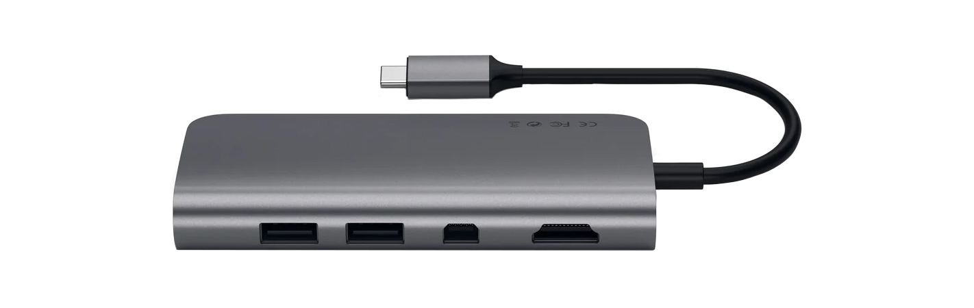 USB-хаб Satechi Aluminum Multimedia Adapter Type-C Space Gray, Цвет: Space Gray / Серый космос, изображение 5