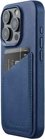 Чехол для iPhone 15 Pro Mujjo Full Leather Wallet Case Monaco Blue, Цвет: Blue / Синий, изображение 4