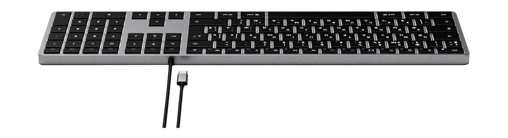 Клавиатура Satechi Slim W3 USB-C Wired Keyboard-RU Серый космос., изображение 2