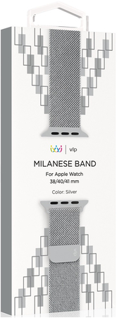 Ремешок из нержавеющей стали сетчатый VLP для Apple Watch 38/40/41 серебристый, изображение 4