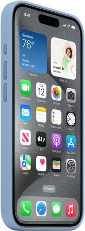 Чехол для iPhone 15 Pro Silicone Case Winter Blue, Цвет: Blue / Голубой, изображение 6