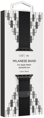 Ремешок для Apple Watch 45mm VLP Milanese Band Black, Цвет: Black / Черный, изображение 4