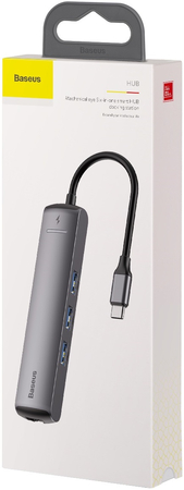 USB-Хаб Baseus Mechanical eye Six-in-one smart docking station Grey, изображение 6