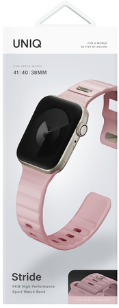 Ремешок для Apple Watch 41/40/38 mm Uniq STRIDE FKM Rubber Pale Pink, изображение 4