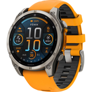 Garmin Fenix 8 47mm Amoled Sapphire Graphite DLC Titanium with Spark Orange Silicone, Экран: 47, Цвет: Orange / Оранжевый