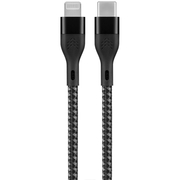Кабель Rocket Premium Urban Nylon Braid USB C - Lightning 1m Black