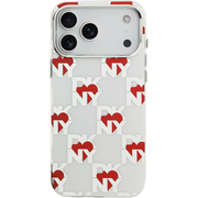 Чехол для iPhone 17 Pro Max CG Mobile DKNY IML Electroplated Hearts Metal camera Hard MagSafe White