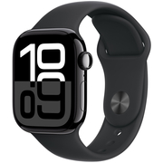 Apple Watch Series 10, 42 мм, корпус из алюминия цвета «чёрный глянец», спортивный ремешок «чёрный», Экран: 42, Цвет: Black / Черный