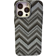 Чехол для iPhone 15 Pro Max Luxo Magsafe Вязаный серый