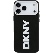 Чехол для iPhone 17 Pro CG Mobile DKNY PU Full Wrapped leather Verical logo Metal Cam Hard Black