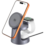 Беспроводное зарядное устройство Tech-Protect A48 3 in 1 Magnetic MagSafe Wireless Charger 25W QI2.2 Dark Grey