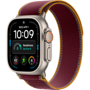 Apple Watch Ultra 4 GPS + Cellular 49mm Natural Titanium Case with Burgundy Trail Loop, Экран: 49, Цвет: Vinous / Бордовый, Возможности подключения: GPS + Cellular