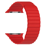 Ремешок кожаный рифленый для Apple Watch 44mm Red