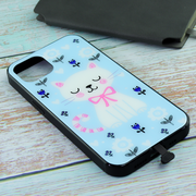 Чехол для iPhone 13 Blue Butterfly Cat