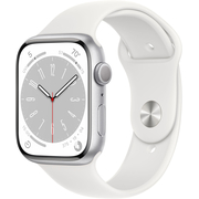 Apple Watch Series 8, 41 мм, корпус из алюминия цвета «серебристый», спортивный ремешок цвета «серебристый»