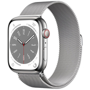 Apple Watch Series 8 45mm GPS+Cellular Silver Stainless Steel Case with Milanese Loop, Размер корпуса/ширина крепления: 45, Цвет: Silver / Серебристый, Возможности подключения: GPS + Cellular