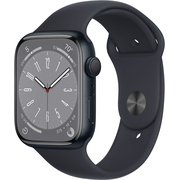 Apple Watch Series 8 45mm GPS Midnight Aluminum Case with Black Sport Band, Размер корпуса/ширина крепления: 45, Цвет: Midnight / Тёмная ночь, Возможности подключения: GPS