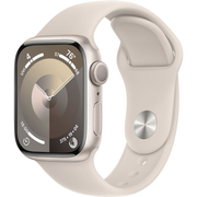 Apple Watch Series 9, 41 мм, корпус из алюминия цвета «сияющая звезда», спортивный ремешок цвета «сияющая звезда», Экран: 41, Цвет: Starlight / Сияющая звезда