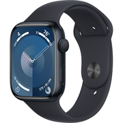 Apple Watch Series 9, 45 мм, корпус из алюминия цвета «тёмная ночь», спортивный ремешок цвета «тёмная ночь», Экран: 45, Цвет: Midnight / Тёмная ночь