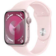 Apple Watch Series 9, 45 мм, корпус из алюминия розового цвета, спортивный ремешок нежно-розового цвета, Экран: 45, Цвет: Pink / Розовый