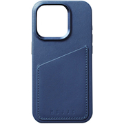 Чехол для iPhone 15 Pro Mujjo Full Leather Wallet Case Monaco Blue, Цвет: Blue / Синий