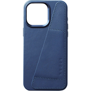 Чехол для iPhone 15 Pro Max Mujjo Full Leather Wallet Case Monaco Blue, Цвет: Blue / Синий