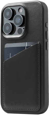 Чехол для iPhone 15 Pro Mujjo Full Leather Wallet Case Black, Цвет: Black / Черный, изображение 6